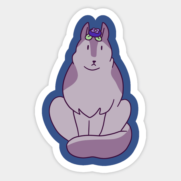 Blueberry Wolf Sticker by saradaboru